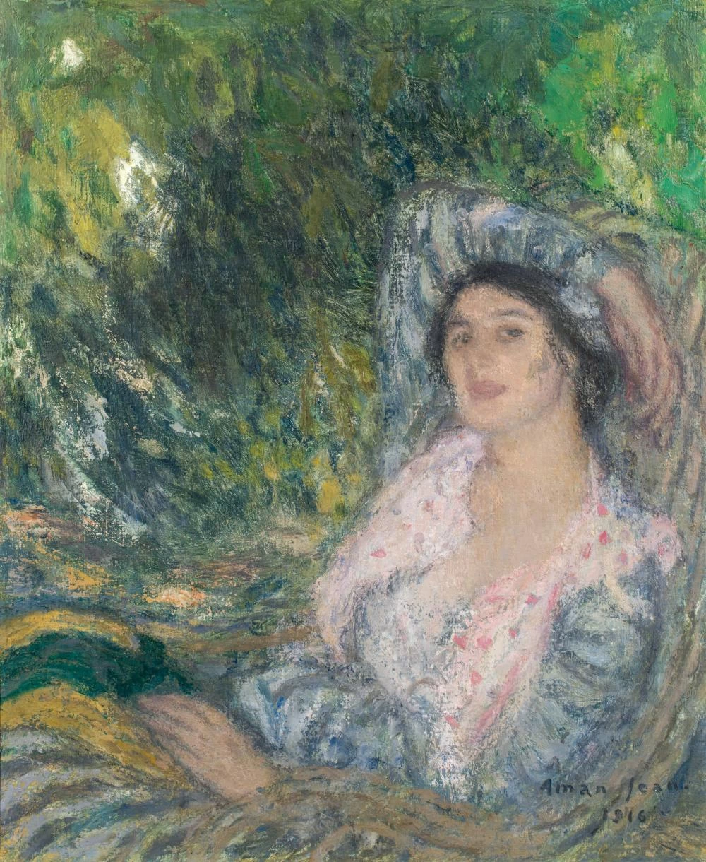 Ritratto di donna in un giardino, 1916